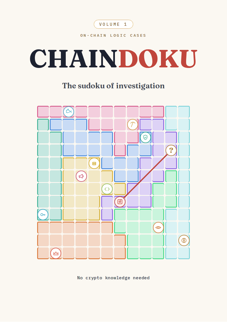 Cover of Chaindoku volume 1, the sudoku of investigation